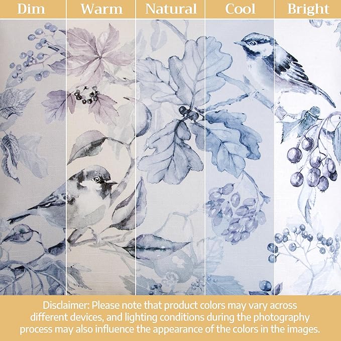 Maison d' Hermine Curtains for Living Room 100% Cotton 96 inch Length One Panel Light Filtering Curtains for Bedroom Windows with Rod and Loop Pockets Drapes (Equinoxe Blue, 50" W x 96" L)