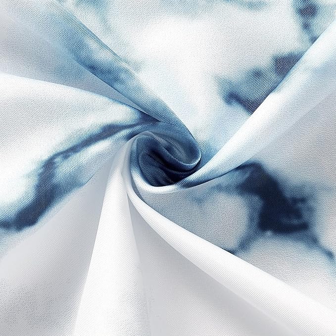 YOSTEV Marble Bathroom Shower Curtain,Blue and White Fabric Shower Curtain with Hooks,Unique 3D Printing,Decorative Bathroom Accessories,Water Proof,Reinforced Metal Grommets,Standard 72x72 Inches