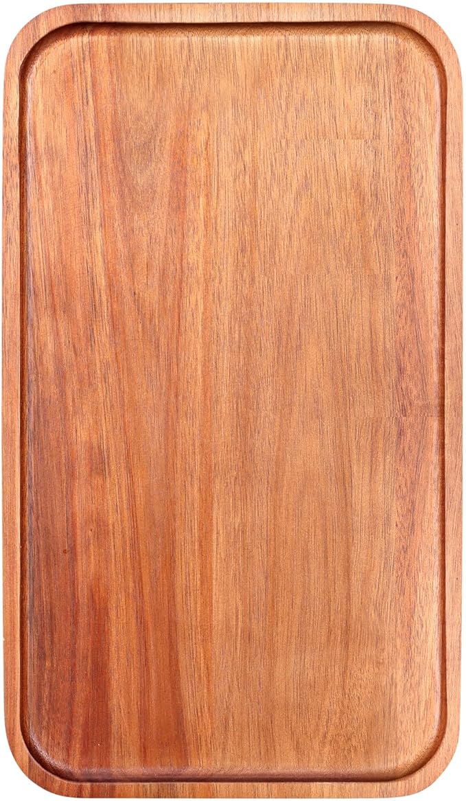 Medium Wooden Serving Trays for Party Long Charcuterie Boards Rectangle Acacia Wood Platter Fruit Dessert Tray for Food Dish Snack Cookie Appetizer Plates Cheese Board Kitchen Dinner Platters