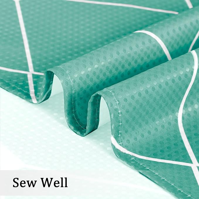 Green Ombre Shower Curtains for Bathroom Textured Fabric Shower Curtain Set, Hotel Spa Luxury with 12 Hooks, Machine Washable, Decorative Bathroom Curtain, 72 x 72 inch