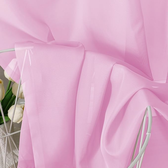 Aiyufeng White Valances 14 Inches Long for Living Room Pocket 2 Panel Light Filtering Sheer Translucent Valence Toppers for Window Kitchen Bathroom Bedroom White 40x14 Inch