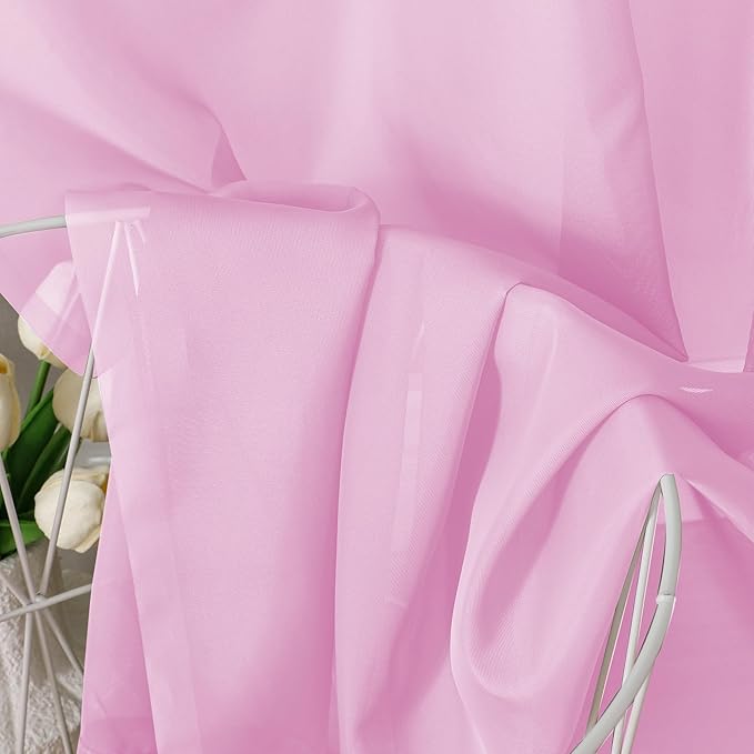 Aiyufeng 96inch Long Pink Sheers Drapes