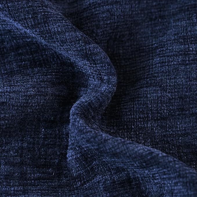 CaliTime Throw Pillow Covers Decorative 20 X 20 Inches Pack of 2 Cozy Chenille Cushion Cases for Couch Sofa Bed Living Room Home Navy Blue