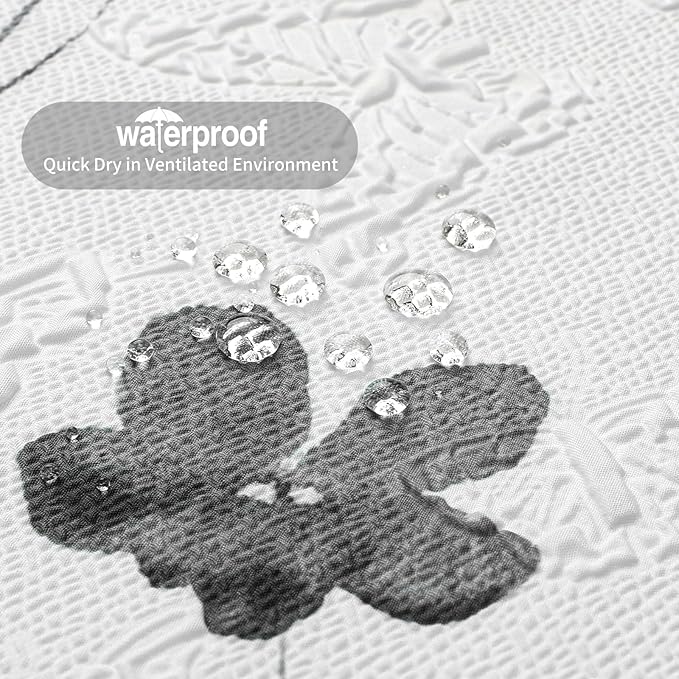 QiyI Watercolor Floral Shower Curtain, 3D Embossed Butterflies Grey Pink Flower Bathroom Curtain, Minimalist White Cloth Bath Curtain, Waterproof Fabric Textured Shower Curtain Set with Hooks, 72x72