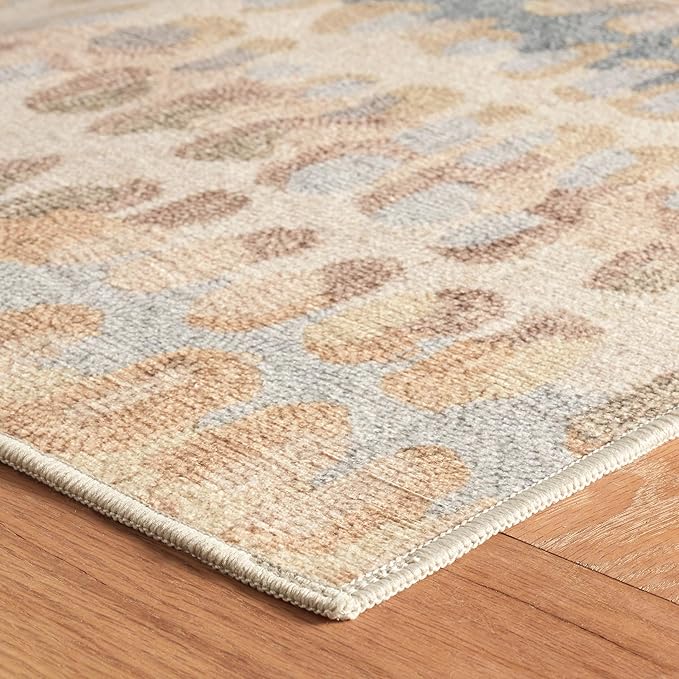 Dash & Albert Paint Chip Multi Machine Washable Rug, 9.5 X 13.5 Feet, Multicolored/Natural Geometric Pattern