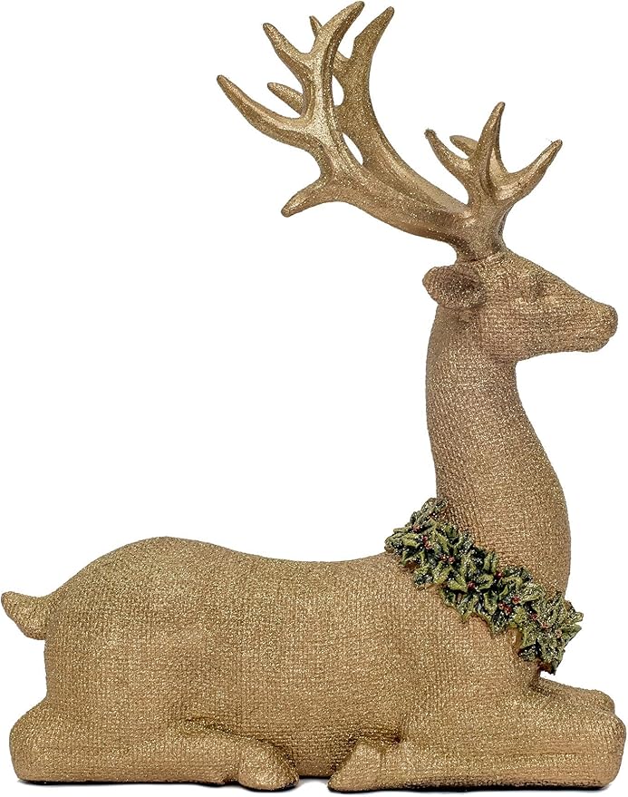 Christmas Reindeer Figurines, Gold Deer Christmas Decor, Christmas Deer Decorations Indoor, Gold Reindeer Decor, Venados De Navidad, Reindeer Christmas Decoration, Christmas Deer Figurines