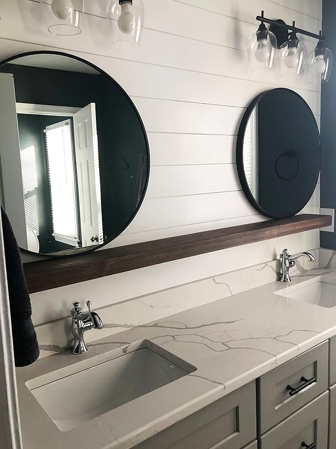 joelsantiques 72 Inch Wooden Floating Shelves for Wall - 72x6x2 in - Made of Natural Wood - Long Heavy Duty Rustic Wall Shelves for Bedroom - Perfect for Living Room, Kitchen - Mocha