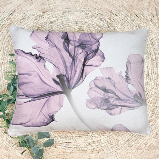 Textured Modern Minimalist Pillow Cover with Creative Floral Print, Digital-Printed Square Cushion Cover for Living Room Sofa (20 * 28inch-03023)