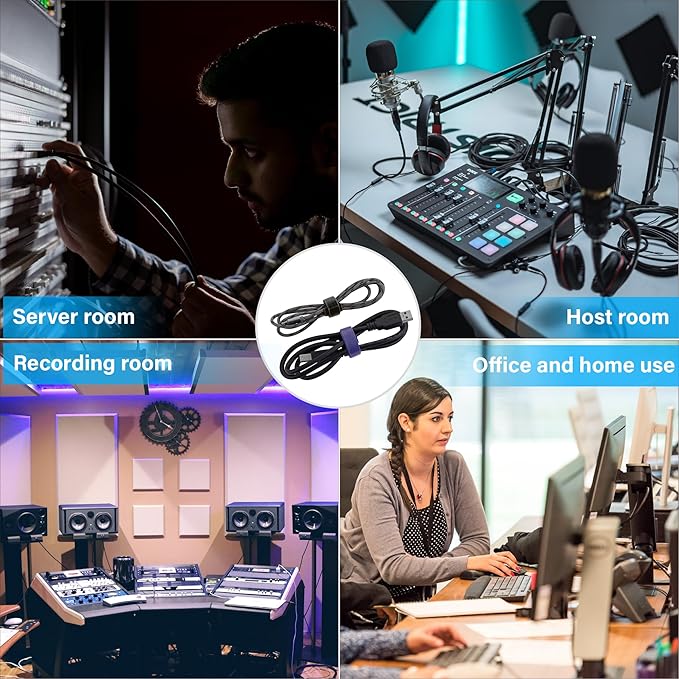 90 PCS Reusable Cable Ties 4+6+8 Inch, Adjustable Hook and Loop Straps for Cord Organization, Wire Management - Home, Office, Garage