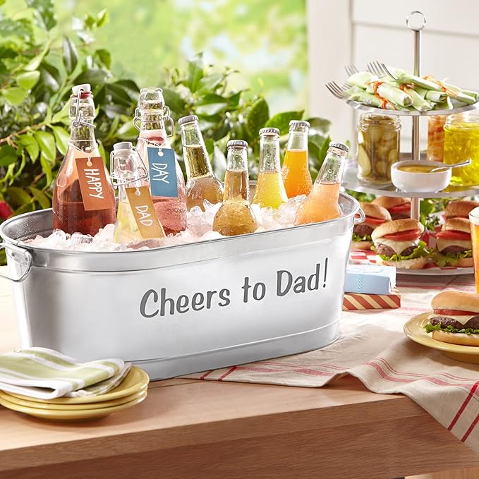 Let's Make Memories Personalized Any Message Beverage Tub w/Stand - Custom Beverage Tub - Unique Entertaining Essential - 5.5 Gallons