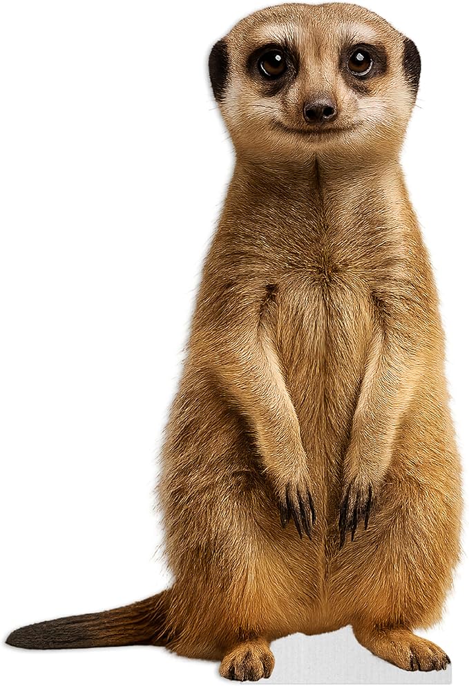 Meerkat Life Size Standee - 3FT Freestanding Coroplast Cutouts | Jungle Animal Standup Photo Booths, Jungle Party, Birthday & Halloween Decorations