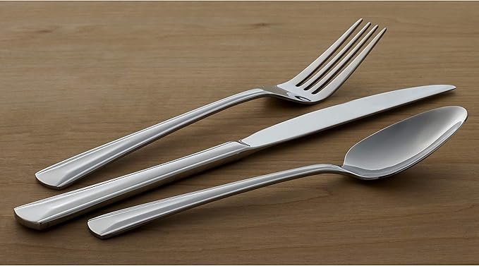 Oneida Cella 42 Piece Everyday Flatware, Service for 8, 18/0 Stainless Steel, Silverware Set (Pack of 3)
