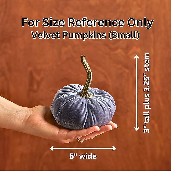 Your Heart's Content Small Velvet Pumpkins Set of 4, Luxury Velvet Fall Home Decor, Orange Pumpkin Accent, Halloween Centerpiece, Autumn Wedding Centerpiece (Sm Rust Harvest Bronze Tangerine)