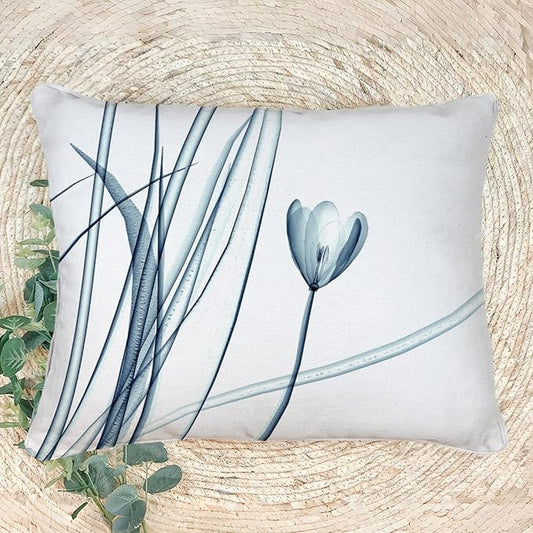 Textured Modern Minimalist Pillow Cover with Creative Floral Print, Digital-Printed Square Cushion Cover for Living Room Sofa (20 * 28inch-03028)