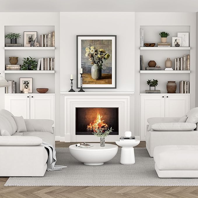 Vivelove 10 inch Deep Wall Shelves 36 inche Long, 1.8 Thick Single Floating Shelf Wall Mounted, Heavy Duty 70 lbs Shelves for Bedroom, Books, Living Room, Kitchen, Office Modern Farmhouse Decor, White