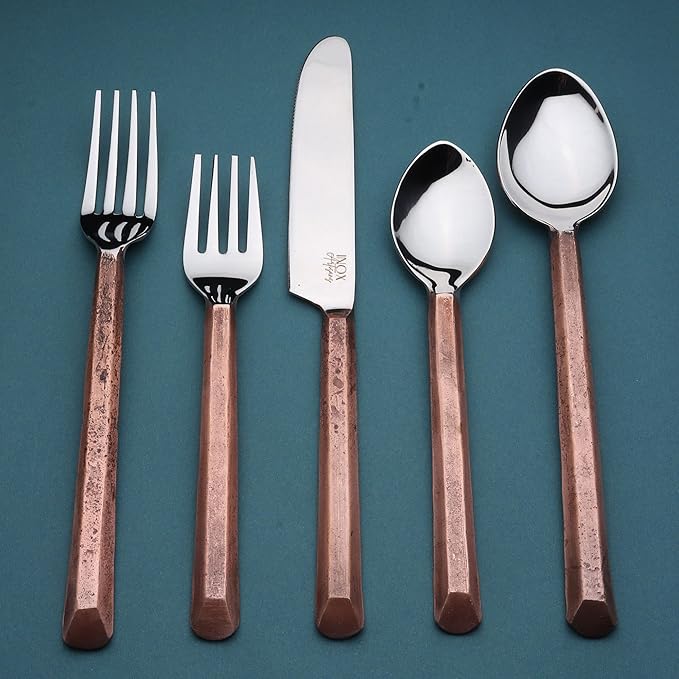 Inox Artisans Plateau Copper Antique 20 Pc. Flatware Set (Serves 4)