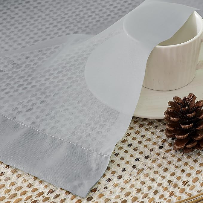 Aiyufeng Light Grey Sheer Window Curtains 63 Inches Long 2 PCS- Rod Pocket Living Room Curtain Panels Voile Textured Soft and Lightweight Window Treatments for Bedroom Decor, 40W x 63L Inches