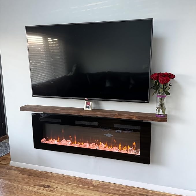 joelsantiques 72 Inch Wooden Floating Shelves for Wall - 72x6x2 in - Made of Natural Wood - Long Heavy Duty Rustic Wall Shelves for Bedroom - Perfect for Living Room, Kitchen - Medium Brown