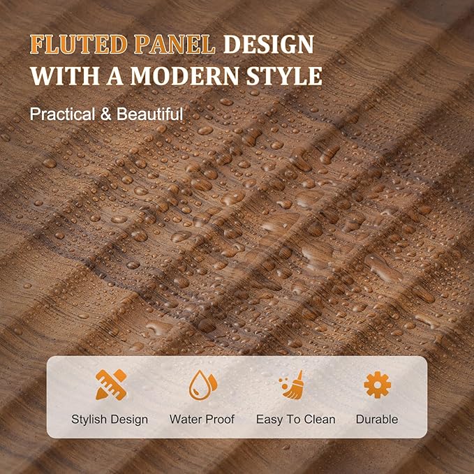 LYNCOHOME Fluted Lift Top Coffee Table with Storage, Square Coffee Tables for Living Room, Coffee Table with Large Hidden Storage Compartment and Adjustable Shelves，Walnut