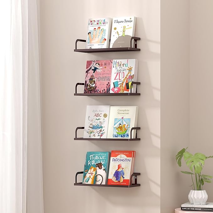 PUSDON Metal Wall Hanging Basket 2 Packs DIY Suitable for Multiple Scenes - Middle Bronze Hollowout