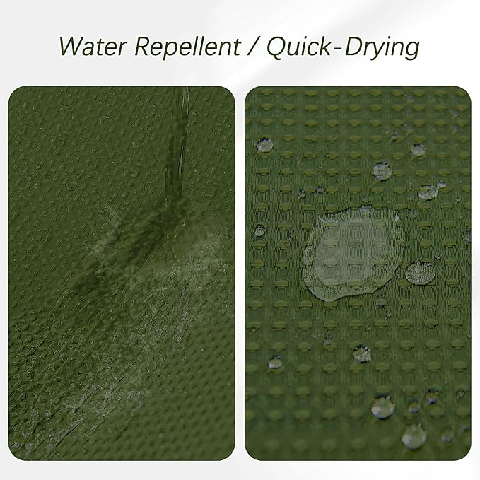 Waterproof Fabric Shower Curtain Extra Long Waffle Weave Heavy Duty Bathroom Shower Curtain Set, 256GSM Weighted Thick Shower Curtain with 12 Rust-Resistant Hooks,72Wx84H Green