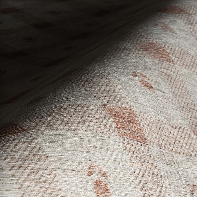 Dash & Albert Zale Peach Machine Washable Rug, Runner-2.5 X 8 Feet, Oranges/White Plaid Pattern