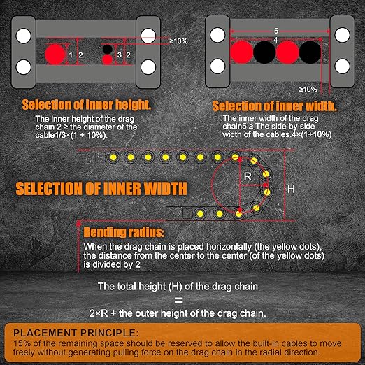 25 x 77mm (Inner H x W) R55 Enclosed Type Drag Chain Cable Wire Carrier Protection Chain 39.3inch/1M for 3D Printer and CNC Router Mill,Black Plastic Nylon