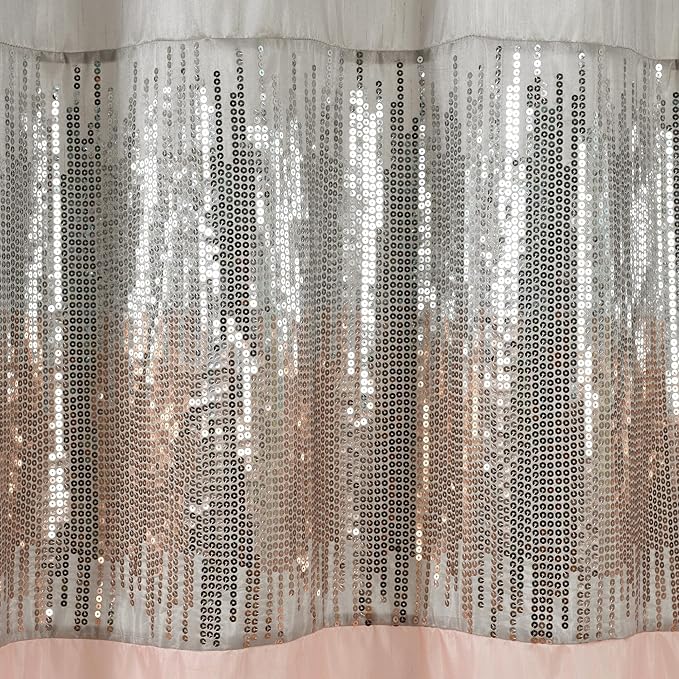 Lush Decor Night Sky Shower Curtain, 72" x 72", Gray & Blush