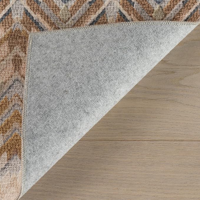 Dash & Albert Seneca Natural Machine Washable Rug, 3 X 5 Feet, Tan Geometric Pattern