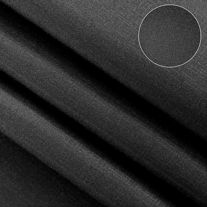 Black and Gray Ombre Shower Curtain Luxury Hotel Design for Bathroom, Black Linen Textured Men Bathroom Shower Curtain Set, 72x72 inch