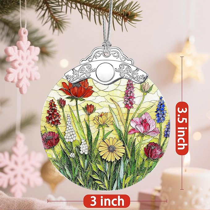 Christmas Ornaments: Stained Glass Ornament, Christmas Tree Ornament, Hanging Ornaments for Home Decor & Xmas Tree Decorations – Exquisite Holiday Decor, Gifts & Holiday Present - Wildflower
