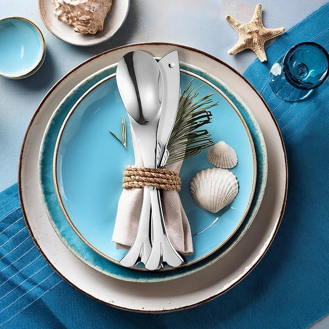 Supreme Housewares 20-Piece Fish Shaped Flatware Set, 18/8 Stainless Steel Silverware Cutlery Set, Service for 4, Mirror Polished, Dishwasher Safe (Fish)