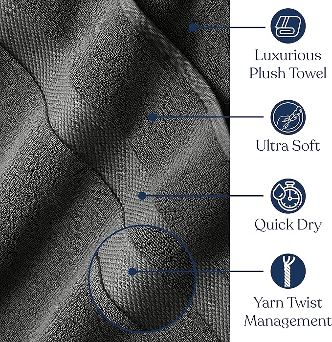 Delara Organic Cotton Luxuriously Plush Bath Towel | GOTS & OEKO-TEX Certified | Premium Hotel Quality Towels | Feather Touch Technology | 650 GSM Long Staple|Soft, Quick Dry & Ultra-Absorbent 30"x58"