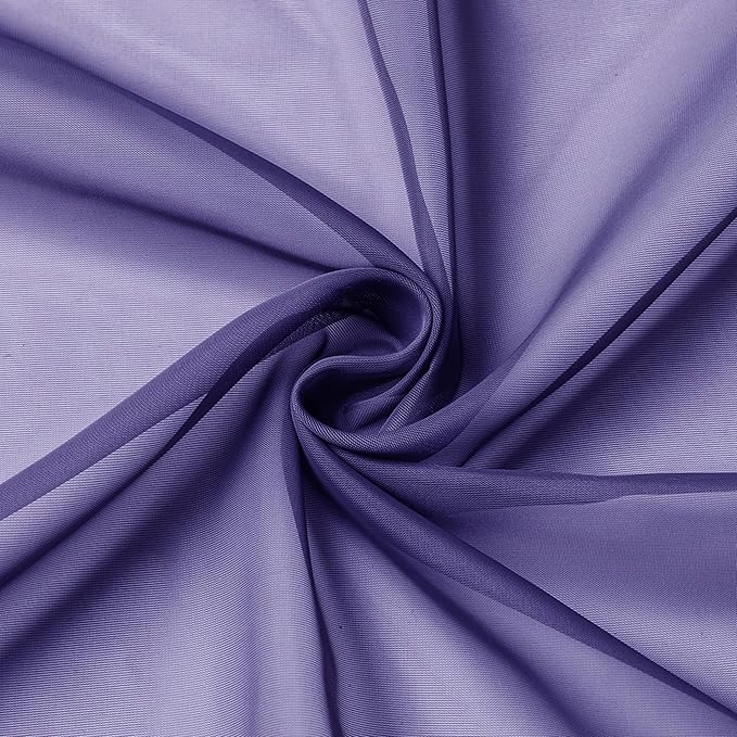 Aiyufeng Purple Sheer Curtains 63 Inch Length 2 Panels Set, Light Filtering Airy Rod Pocket Purple Window Curtain Treatment Drapes for Kitchen Bedroom Living, Each 40Wx63L Inches