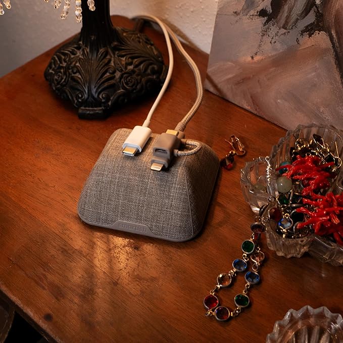 Smartish® Magnetic Cord Holder - Cable Wrangler Organizer with Magnet Clips for Charger Management on Desktop, Nightstand, or Side Table for All Cables, USB-C, Lightning Cables - Teal Me More