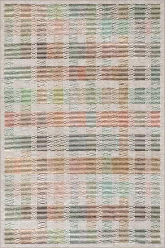Dash & Albert Chanan Plaid Multi Machine Washable Rug, 8.5 X 11.5 Feet, Multicolored/Ivory Plaid Pattern