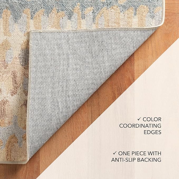 Dash and Albert Paint Chip Machine Washable Area Rug - 3' x 5' Natural - Geometric Accent Rug - Anti-Slip Backing, Lightweight, Machine Washable, High Traffic Areas Kitchen, Mudroom, Laundry Room