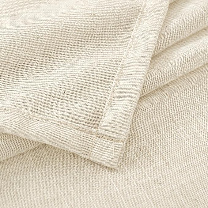 BGment Extra Long 108 Inch Length Curtains for Living Room Windows, Linen Beige Drapes Rustic Country Textured for Farmhouse Bedroom Decor Lightweight Rod Pocket, 2 Panels Set, Each 52 Inch Wide