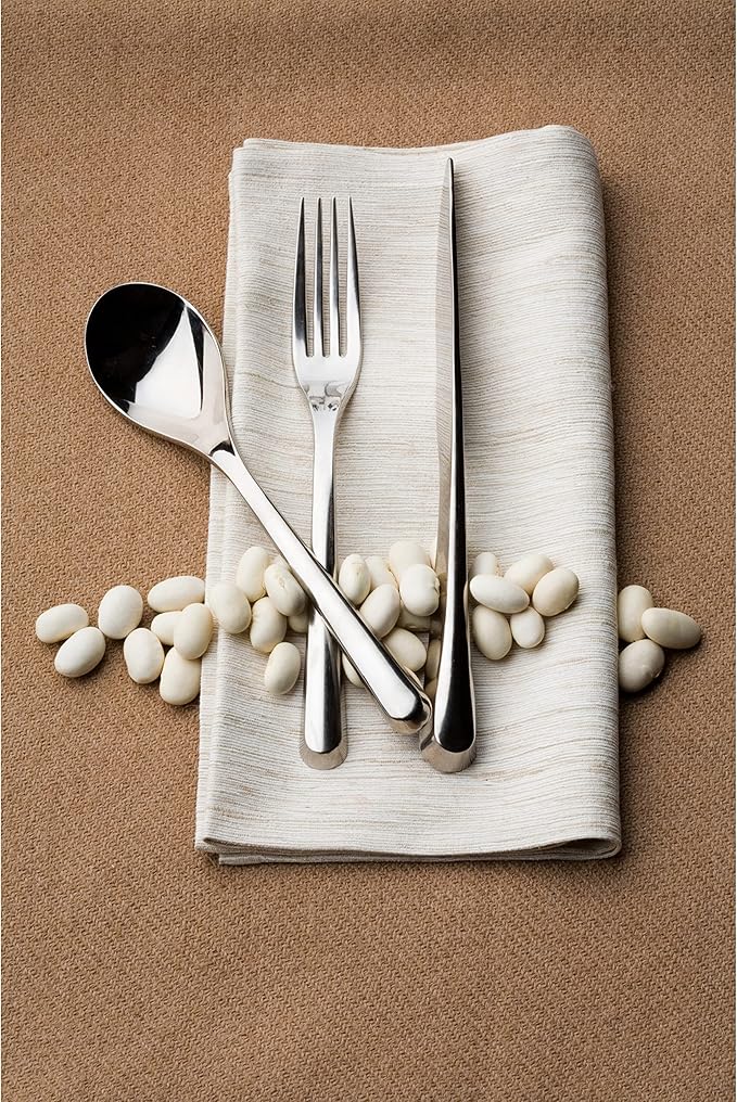 nambe Aura 45-Piece Flatware Set | 18/10 Stainless Steel Silverware Cutlery Set | Designed for Home Kitchens, Hotels, or Restaurants | Designed by Neil Cohen