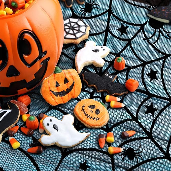 Colovis Decorations Indoor Set, 38PCS Table Decorations for Indoor, Mantel Scarf, Table Runner, Table Cover, Banner, 3D Bats, Lampshade & Creepy Cloth for Party Decor