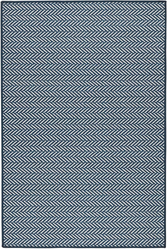 Dash and Albert Herringbone Machine Washable Area Rug - Runner - 2.5' x 8' Navy - Geometric Accent Rug - Anti-Slip Backing, Lightweight, Machine Washable, High Traffic Area Kitchen, Mudroom, Entryway
