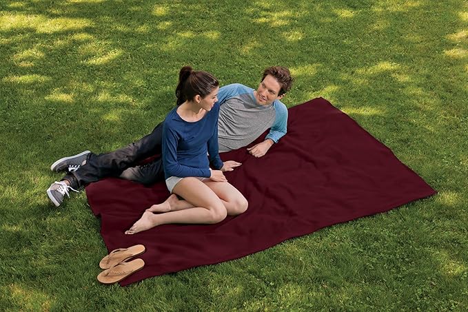 MV Sport Lightweight Sweatshirt Blanket Throw – Warm & Cozy, Breathable Oversized Fleece Knit, Couch, Bed, Travel, Cold Nights, and Outdoors – Soft Light Weight Blanket 54" x 84" Crimson