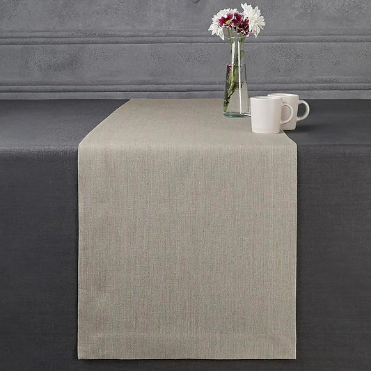 D'Moksha Homes Linen Natural Table Runner 60 Inches - 100% Pure Linen Short Table Runner 14 x 60 Inch for Coffee Tables, Dresser, Fall, Autumn and Halloween - Machine Washable