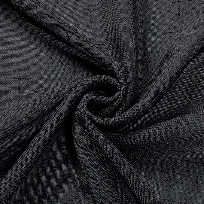 Aiyufeng Kirei 2 PCS Black Sheer Textured Curtains 36 inch Length, Faux Linen Textured Soft Elegant Short Cafe Curtains for Farmhouse Bathroom Bedroom Small Windows, Each 30Wx36L inch