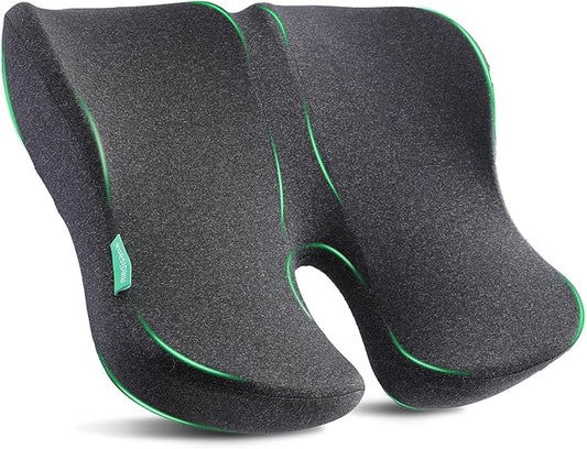 Medisana Seat Cushion, SC 150B Seat Cushions for Office Chairs, Car Seat, Wheelchair - Sciatica & Tailbone & Coccyx Pain Relief Pillow for Driver Sedentary People（Size:19.6 * 16.6 * 3.7 in-Black）