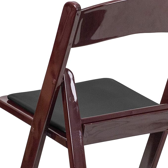 EMMA + OLIVER Folding Chair - Red Mahogany Resin – 2 Pack 800LB Weight Capacity Comfortable Event Chair - Light Weight Folding Chair