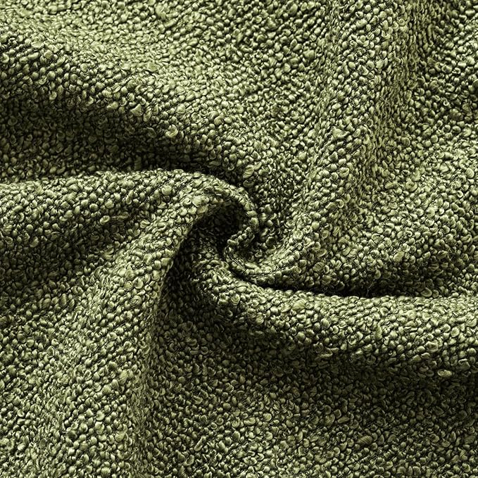 Woaboy Pack of 2 20x20 Inch Decorative Boucle Throw Pillow Covers Textured Square Pillowcaes Accent Solid Cozy Soft Cushion Covers Home Decor for Sofa Couch Living Room Home Decor,Olive Green