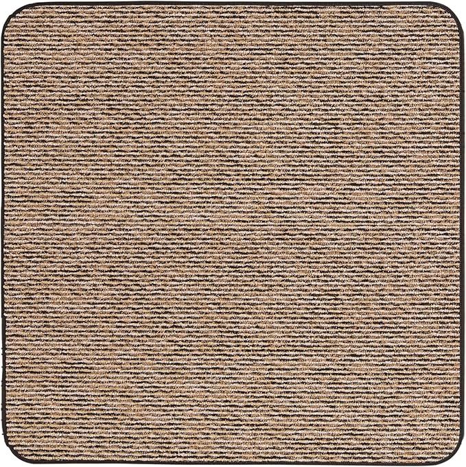 House, Home and More Skid-Resistant Carpet Indoor Area Rug Floor Mat - Black Ripple - 4 Ft X 4 Ft - Non Slip Rubber Backing, Stain Resistant, Dog Friendly, Living Room Bedroom Kitchen Entryway