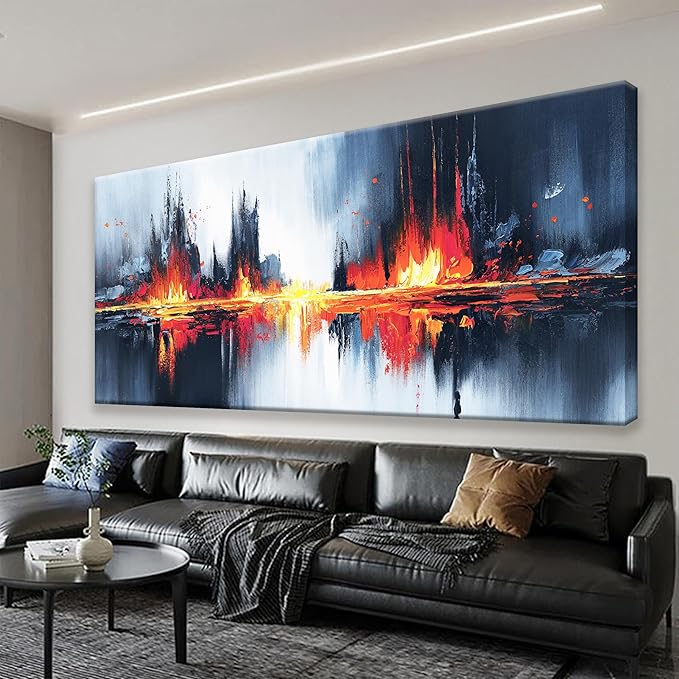 Abstract Wall Art Print Artwork Modern Minimalist Canvas Wall Art Decor Artwork Painting Black Red Gold Abstract Wall Decor Picture For Bedroom Kitchen Corridor Bathroom Decoration 20" X 40"