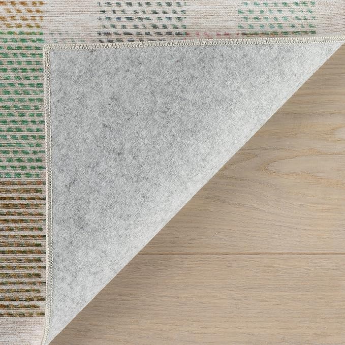 Dash & Albert Chanan Plaid Multi Machine Washable Rug, 7.5 X 9.5 Feet, Multicolored/Ivory Plaid Pattern